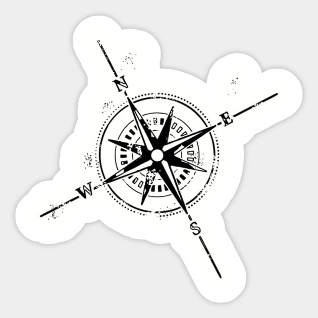 Compass Rose Travel to the End of the Earth Sticker by Bunnuku